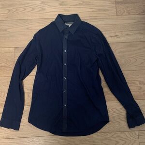 Express Dark Blue Men's Button Down Shirt
